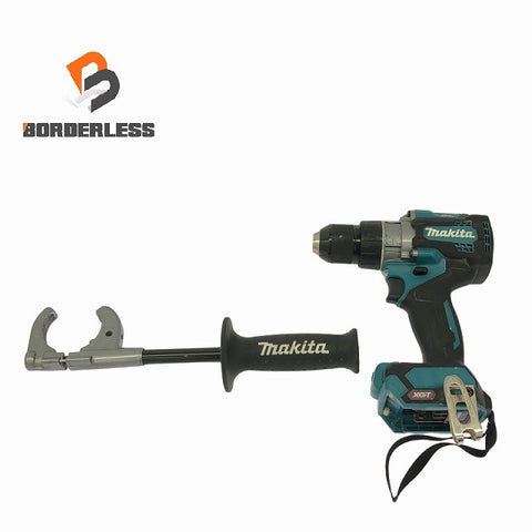 ☆比較的綺麗☆makita マキタ 40Vmax 充電式ドライバドリル DF001G 青 グリップ付 コードレス ドリルドライバー ドライバードリル