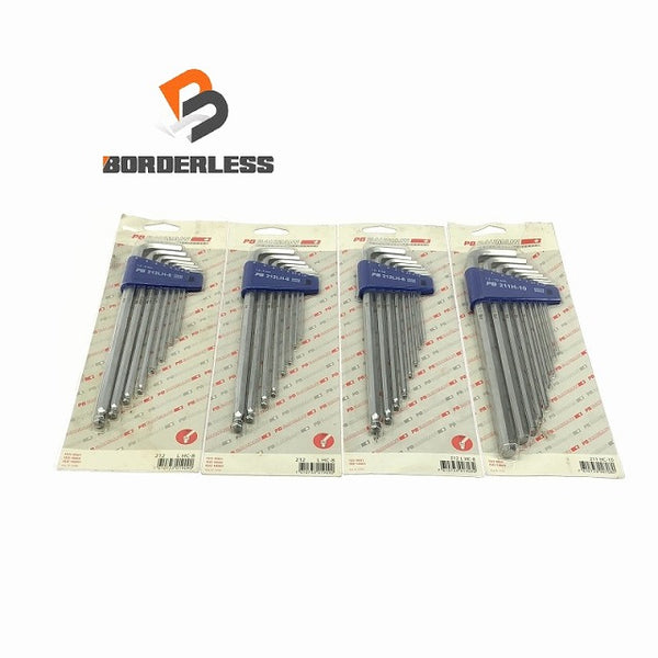 ☆未使用品4セット☆ロング六角棒レンチセット8本入×1セット 211H-10 ボール付 8本×3セット 212LH-8 ホルダー付 六角レンチ - 1