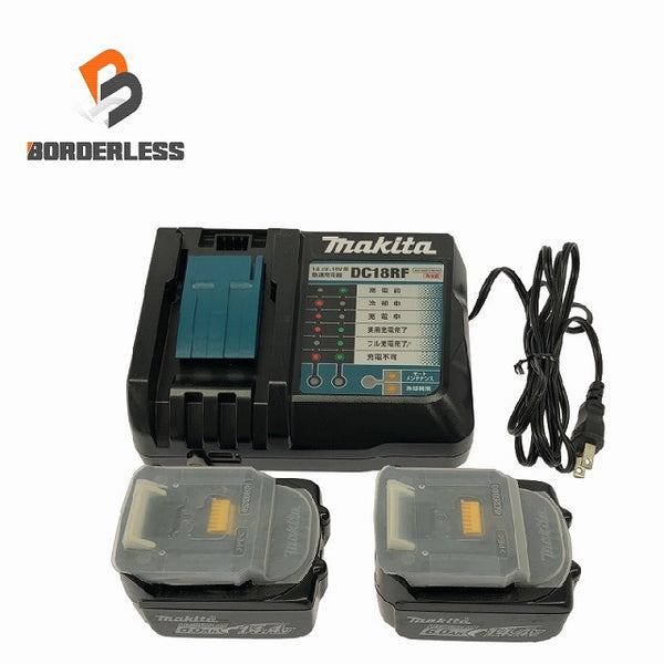 ☆中古品 3点セット☆makita マキタ 14.4V 6.0Ah 純正リチウムイオンバッテリー BL1460B 2個 充電器 DC18RF付 - 1