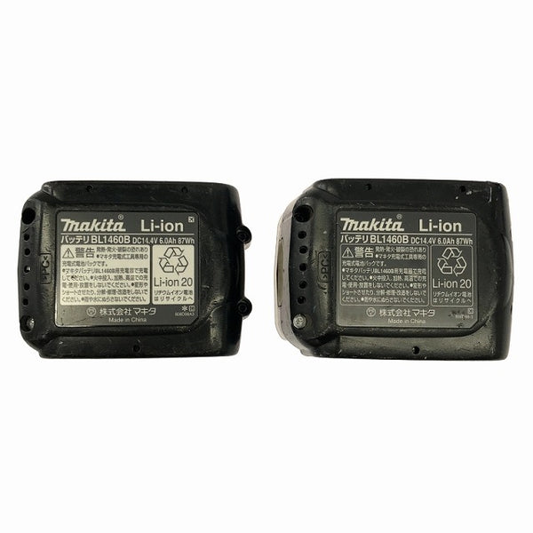 ☆中古品 3点セット☆makita マキタ 14.4V 6.0Ah 純正リチウムイオンバッテリー BL1460B 2個 充電器 DC18RF付 - 10