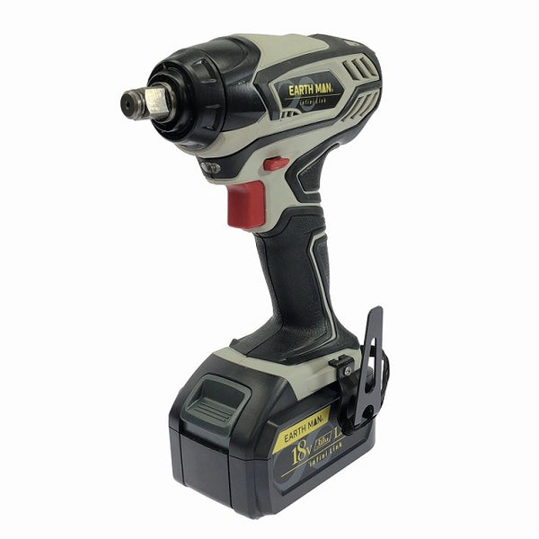 ☆極美品☆EARTH MAN アースマン 充電式インパクトレンチ IW-180LiB バッテリー1個(18V 3.0Ah) 充電器 ケース付 コードレス - 3