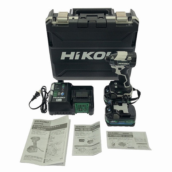 ☆未使用品 限定色☆HiKOKI ハイコーキ 36V コードレスインパクトドライバー WH36DD(2XHSZ)(FW) 白/フロスティホワイト フルセット - 4