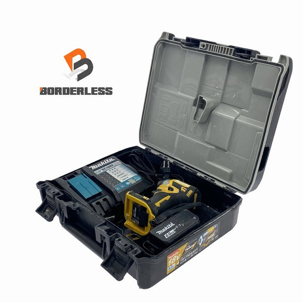 ☆中古品☆makita マキタ 18V 充電式インパクトドライバー TD173D イエロー バッテリ1個(18V 6.0Ah)充電器付 コードレス 締付け - 1