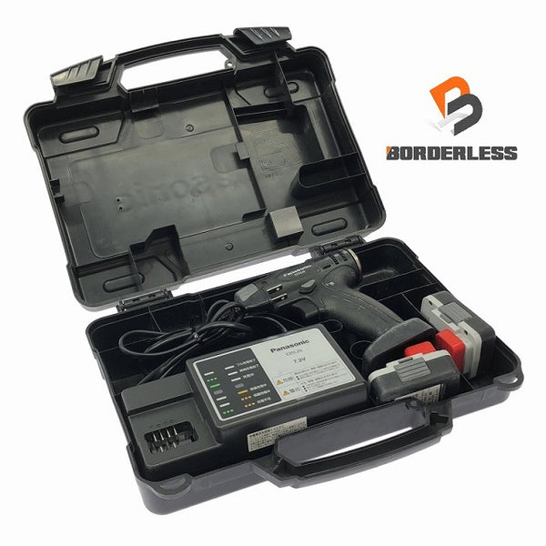 ☆中古品☆Panasonic パナソニック 7.2V 充電ドリルドライバー EZ7420LA2S-B バッテリ2個(1.5Ah)充電器付 ネジ締め 穴あけ DIY - 2
