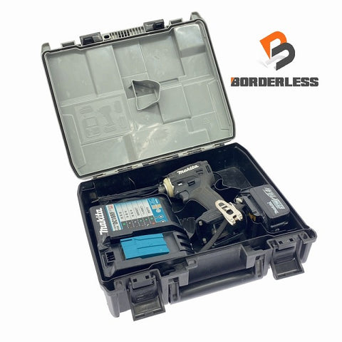 ☆中古品☆makita マキタ 18V 充電式インパクトドライバー TD172D 黒/ブラック バッテリ1個(14.4V3.0Ah) 充電器 ケース付 - 0