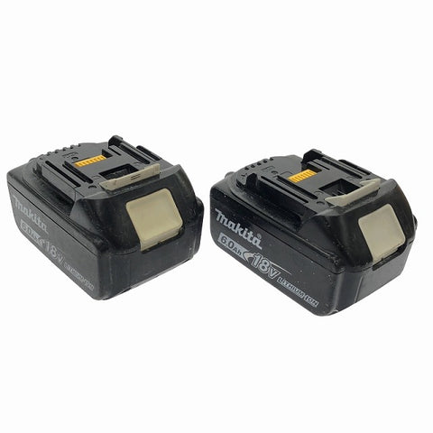 ☆中古品2点☆makita マキタ 18V 6.0Ah 純正 リチウムイオンバッテリー BL1860B ※充電回数70回と86回 残量表示付 蓄電池 雪マーク - 0