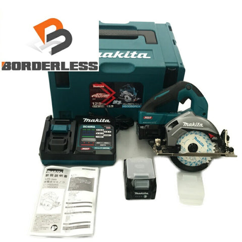 ☆未使用品☆makita マキタ 40Vmax 125mm 充電式マルノコ HS005GRDX 青 バッテリ2個(40Vmax2.5Ah) 充電器 ケース付 コードレス
