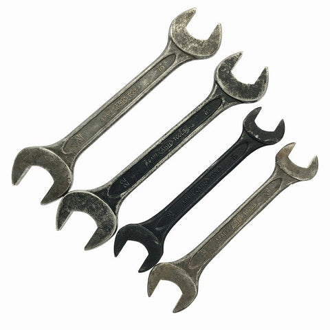 ☆中古品14本セット☆ASH ASAHI アサヒ 旭金属 片口スパナ6本 36～41mm 両口スパナ8本 16-18mm～27-30mm ハンドツール123689 - 0