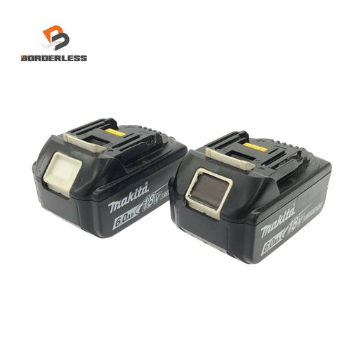 ☆中古品 2個セット☆makita マキタ 18V 6.0Ah 純正 リチウムイオンバッテリー BL1860B 残量表示付 リチウムイオン電池 蓄電池118166