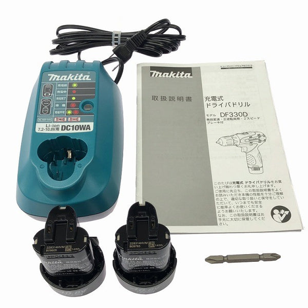 ☆極美品☆makita マキタ 10.8V 充電式ドライバドリル DF330DWX バッテリー2個(10.8V 1.3Ah) 充電器付き 電動工具131731 - 10