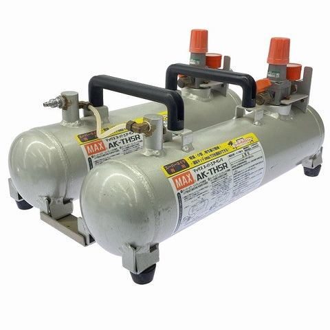 ☆比較的綺麗☆MAX マックス スーパーエアタンク 高圧 10L(5L×2台) 連結サブタンク AK-TH5R 2台連結済128512 - 0