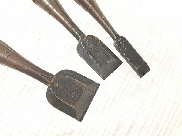 ☆中古品☆瓢箪 ひょうたん印 追い入れ鑿 9本セット 1分/3mm～1寸6分/48mm 追入れ鑿 叩き鑿 ノミ のみ 大工道具 木材加工111144 - 7