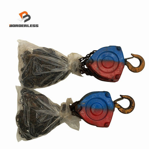 ☆中古品2個セット☆KITO キトー チェーンブロック M3形 CB010 荷重1.0ton/1ton 揚程2.5m 手動式 チェンブロック 吊り具 荷揚げ136502