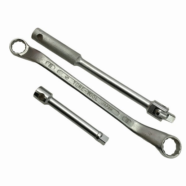☆中古品セット☆TONE トネ 両開きツールケース 2205 スピンナハンドル NO.211 メガネレンチ ソケット15種 他 工具箱 ツールBOX136260 - 4