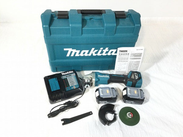 ☆未使用品☆makita マキタ 18V 100mm 充電式ディスクグラインダ GA412DRGX バッテリー2個(18V 6.0Ah) 充電器 ケース付126110 - 3