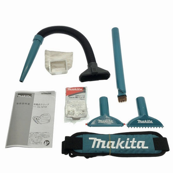 ☆比較的綺麗☆makita マキタ 10.8V 充電式クリーナー CL121D 本体 ノズル ダストパック 紙パック9枚 ソフトバック付117768 - 10