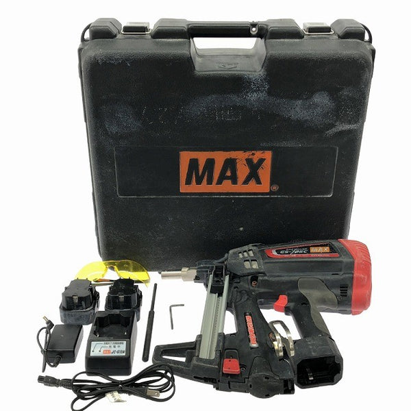 ☆中古品☆MAX マックス 6V 充電式ガスネイラ GS-725C バッテリ2個(1.5Ah) 充電器 ケース付 ガス式鋲打ち機 ピン打ち機 ピンネイラ130428 - 3