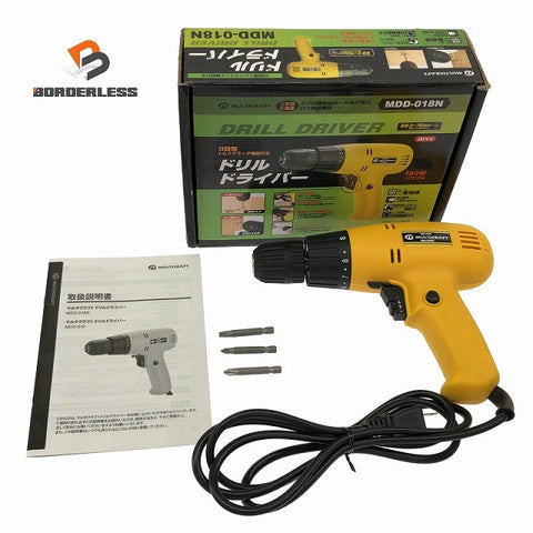 ☆極美品☆MULTICRAFT 100V 8段階トルククラッチ機能付き ドリルドライバー MDD-018N 電動工具 日曜大工 DIY131729