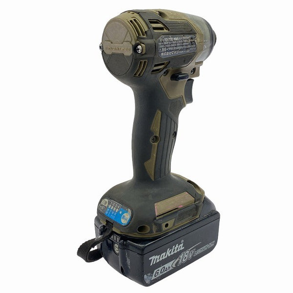 ☆中古品☆makita マキタ 18V 充電式インパクトドライバー TD173D オリーブ バッテリー1個(18V 6.0Ah) 充電器付 締付け130054 - 4