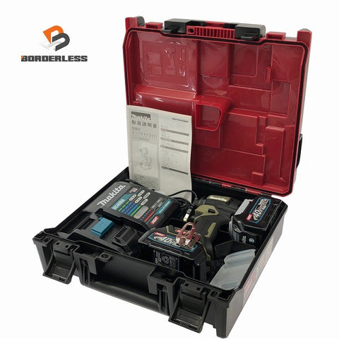☆未使用品☆ makita マキタ 40Vmax 充電式インパクトドライバ TD005GRDXO オリーブ バッテリー2個(2.5Ah)充電器+ケース133118