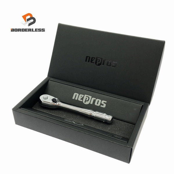 ☆未使用品☆nepros ネプロス 9.5sq.コンパクトラチェットハンドル NBRC390 90ギア 小型 ソケットハンドル ラチェットレンチ133785 - 1