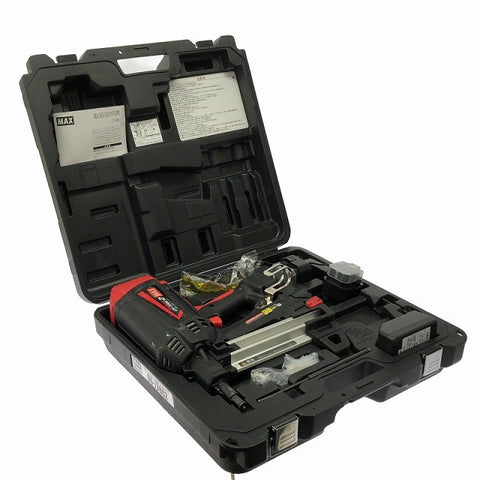 ☆比較的綺麗☆MAX マックス ガスネイラ GS-738C2 バッテリ2個(6V1.5Ah) 充電器 ケース付 充電式 ガス式鋲打ち機 ガスピンネイラ129592 - 0