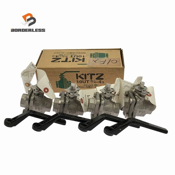 ☆未使用品☆KITZ キッツ 10Kねじ ステンレス304 ボールバルブ 10UT 3/4インチ(20A) S13A 4個入り レバー付 設備工事 配管工事134110 - 1