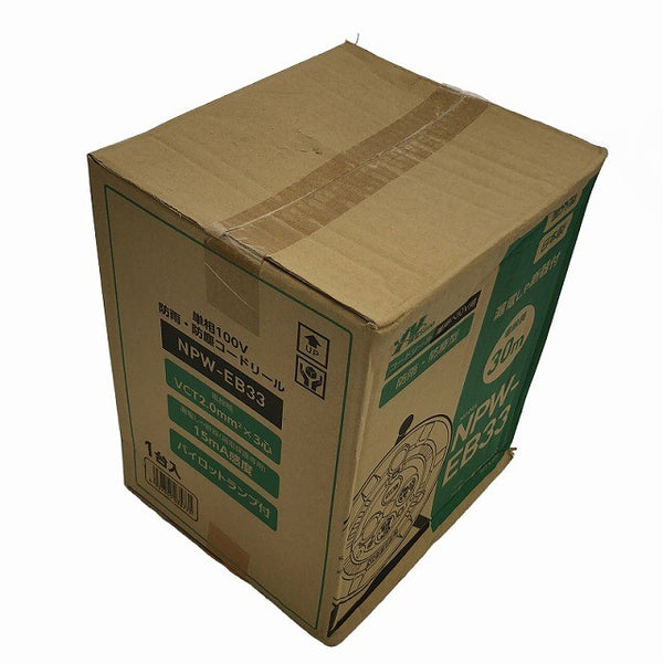 ☆未使用品☆ NICHIDO 日動工業 100V 30m 電工ドラム  NPW-EB33 防雨 防塵型 VCT2.0mm2×3芯 屋外用 コードリール135896 - 2
