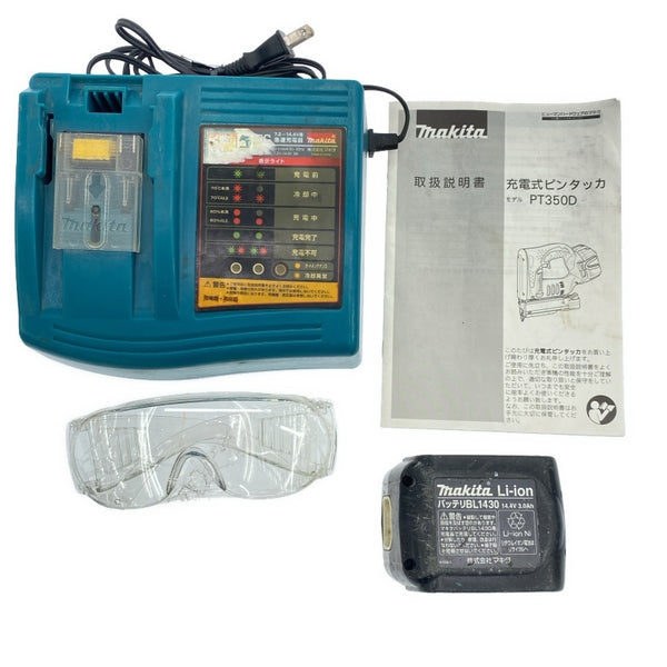 ☆中古品☆makita マキタ 14.4V 充電式ピンタッカ PT350D バッテリー1個(14.4V 3.0Ah) 充電器 ケース付き118771 - 10