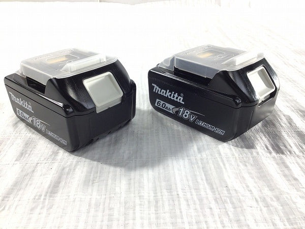 ☆未使用品2個セット☆makita マキタ 18V 6.0Ah 純正リチウムイオンバッテリー BL1860B 急速 残量 蓄電 LITHIUM-ION 雪/飛行機 116067116067 - 5
