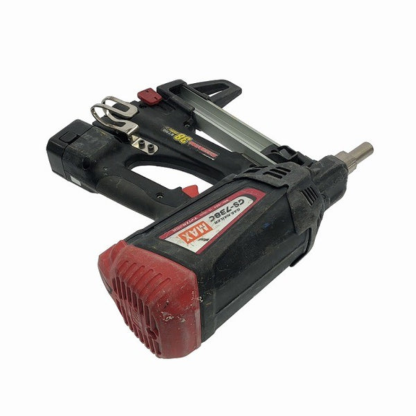 ☆中古品☆ MAX マックス 6V ガスネイラ GS-738C2 本体+バッテリー2個(6V 1.5Ah)充電器+パーツ+ケース リフォーム 鉄丸 釘/クギ113401 - 6
