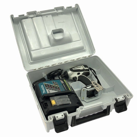 ☆比較的綺麗☆makita マキタ 14.4V 充電式インパクトドライバー TD134DX2 白/ホワイト 充電器 ケース付 コードレス バッテリー式129437 - 0