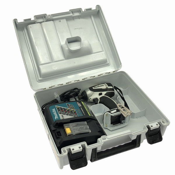 ☆比較的綺麗☆makita マキタ 14.4V 充電式インパクトドライバー TD134DX2 白/ホワイト 充電器 ケース付 コードレス バッテリー式129437 - 2