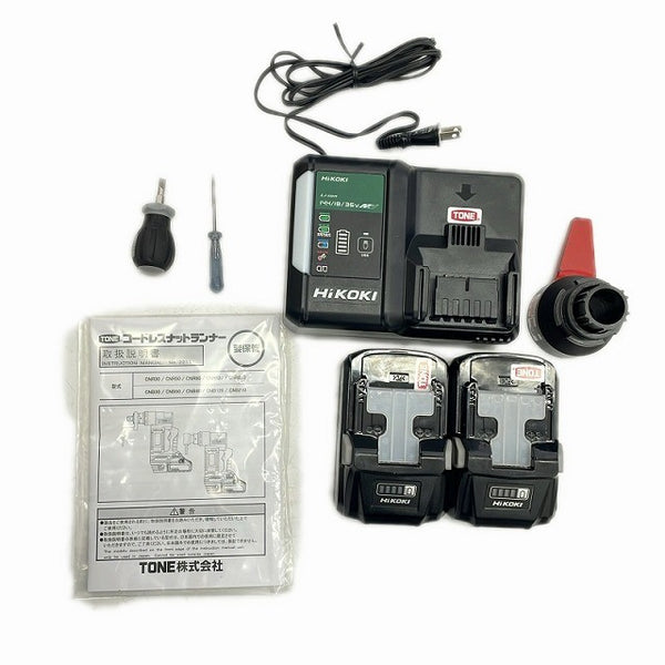 ☆中古美品☆ TONE トネ 36V コードレス建方1番 CKS250 シャーレンチ マルチボルトバッテリー2個+充電器+パーツ+ケース125704 - 10