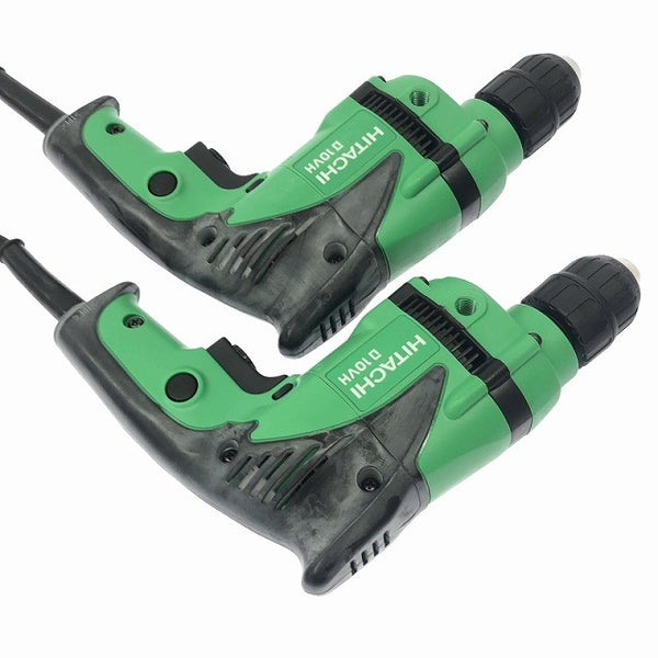 ☆比較的綺麗2点セット☆HITACHI 日立工機 100V 10mm 変速ドリル D10VH×2 キーレスチャック付 電動工具122430 - 6