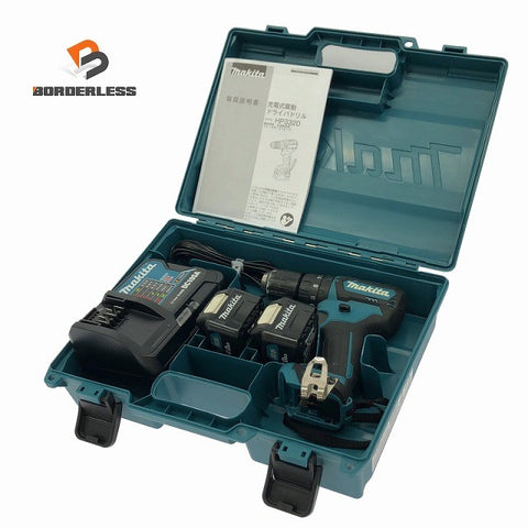 ☆中古美品☆makita マキタ 10.8V 充電式震動ドライバドリル HP332DSMX バッテリ2個(4.0Ah) 充電器 ケース付 振動ドライバドリル131035