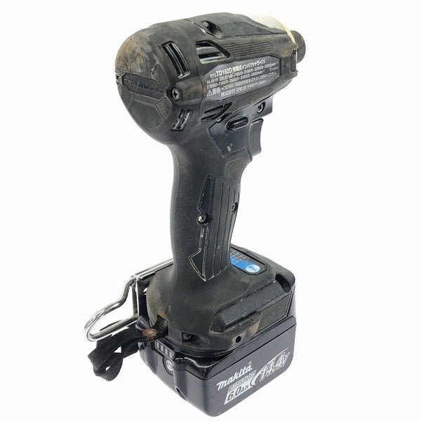☆中古品☆makita マキタ 14.4V 充電式インパクトドライバー TD162DRGXB バッテリー2個(14.4V 6.0Ah)充電器 ケース付 コードレス116948 - 6