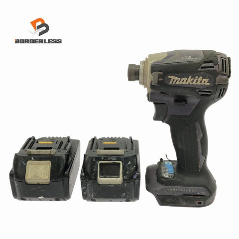 ☆中古品☆makita マキタ 充電式インパクトドライバ TD172D  紫/パープル バッテリー2個(18V 6.0Ah)付き コードレス137212