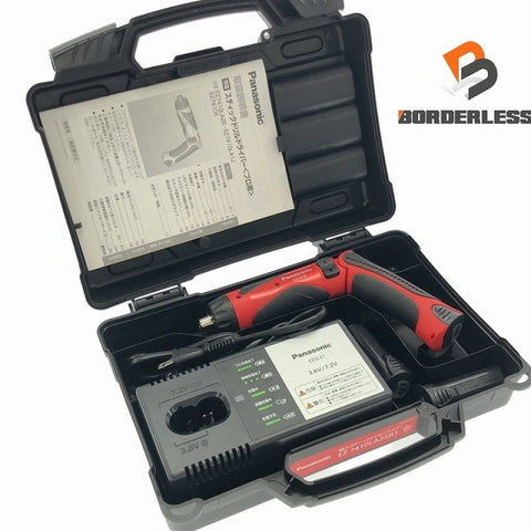 ☆極美品☆Panasonic パナソニック 3.6V 充電スティックドリルドライバー EZ7410 赤/レッドバッテリ3個(1.5Ah)充電器+ケース - 0