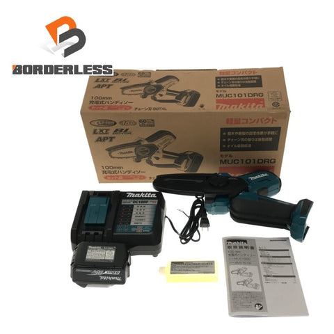 ☆未使用品☆makita マキタ 18V 充電式ハンディソー MUC101DRG バッテリ1個(6.0Ah) 充電器付 小型 チェンソー チェーンソー 電動137637