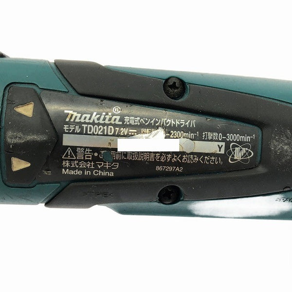 ☆中古品☆makita マキタ 7.2V ペンインパクトドライバ TD021D バッテリー(7.2V 1.0Ah) 充電器付き 電動工具 締め付け129330 - 8