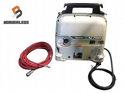 ☆中古品☆makita マキタ 100V 常圧/一般圧 エアコンプレッサー AC700 エアホース(NPA-65)付 5L エアーコンプレッサー エア工具113943