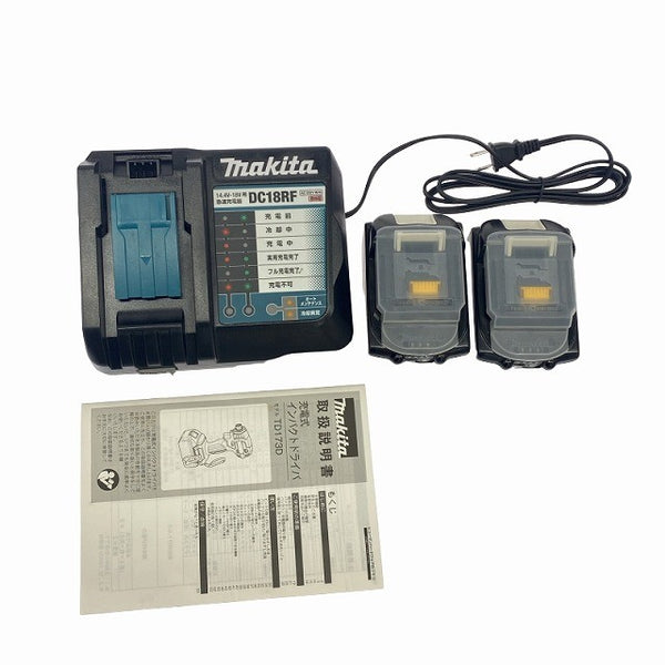 ☆美品☆makita マキタ 18V 充電式インパクトドライバ TD173DRGXB 黒/ブラック バッテリー2個(18V 6.0Ah) 充電器 ケース付119073 - 9