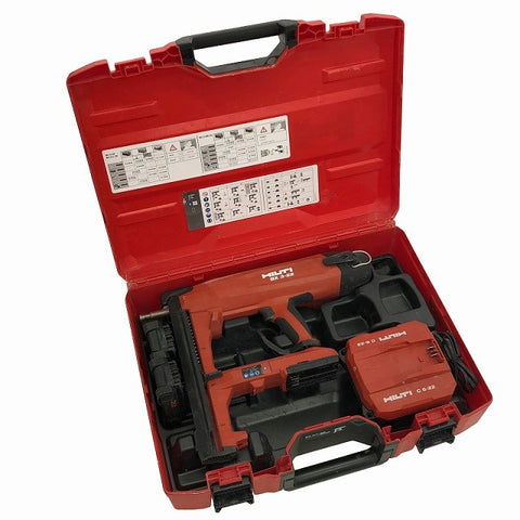☆中古品☆HILTI ヒルティ 21.6V 充電式鋲打ち機 BX3-L-22 バッテリ2個(2.5Ah) 充電器 ケース付 鋲打機 コンクリートネイラー132691 - 0