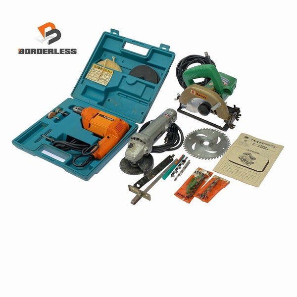 ☆中古品DIYセット☆makita マキタ 6型マルノコ M5600A ディスクグラインダー 9520 HITACHI 日立工機 電気ドリル FD-10B 日曜大工128270 - 1
