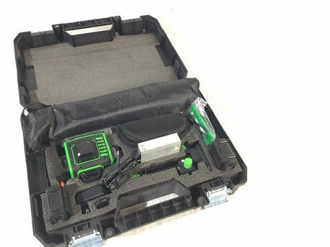 ☆中古品☆Elikliv 16ライン グリーンレーザー墨出し器 バッテリ2個 充電器 三脚 リモコン ケース付 グリーンレーザー墨出し機123308 - 0