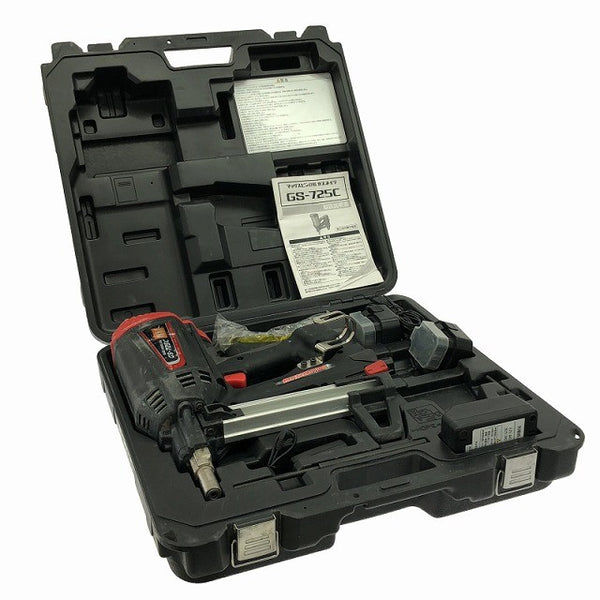 ☆中古品☆MAX マックス 6V 充電式ガスネイラ GS-725C バッテリ2個(1.5Ah) 充電器 ケース付 ガス式鋲打ち機 ガスピン打ち機133537 - 2