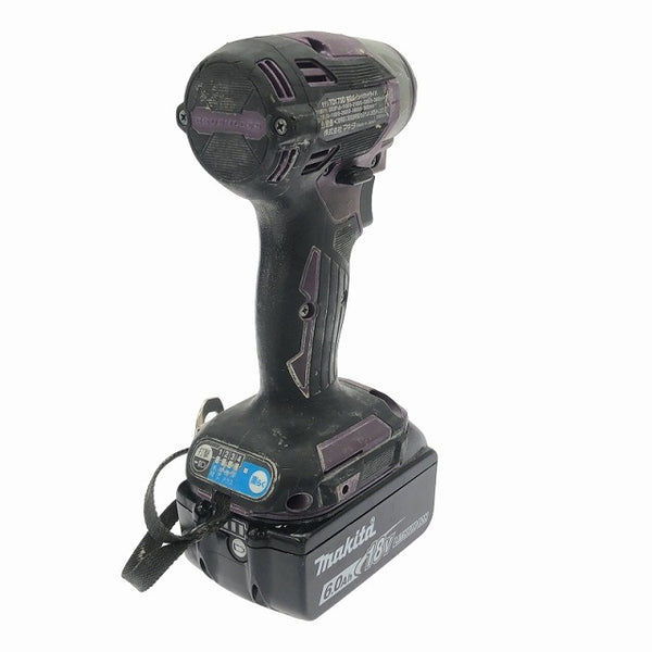 ☆中古品☆makita マキタ 18V 充電式インパクトドライバ TD173DGXAP 紫/パープル バッテリー2個(18V 6.0Ah) 充電器 ケース付 - 6