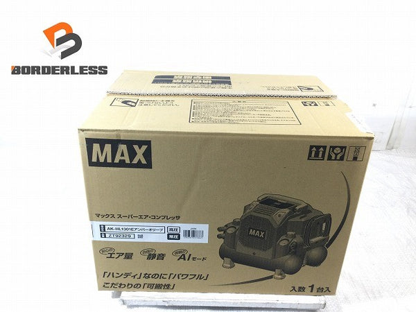 ☆未使用品☆MAX マックス 100V 8L 高圧/常圧 スーパーエアコンプレッサー AK-HL1301E アンバーオリーブ エア工具 大工道具134127 - 1