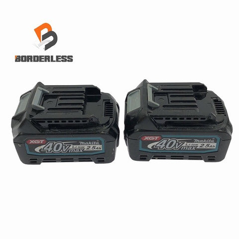 ☆中古品2個セット☆ makita マキタ 40Vmax 2.5Ah 純正リチウムイオンバッテリー BL4025 リチウムイオン電池 蓄電池 充電池115466